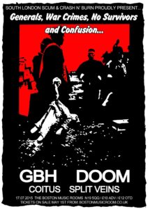 GBH / Doom / Coitus / Split Veins poster