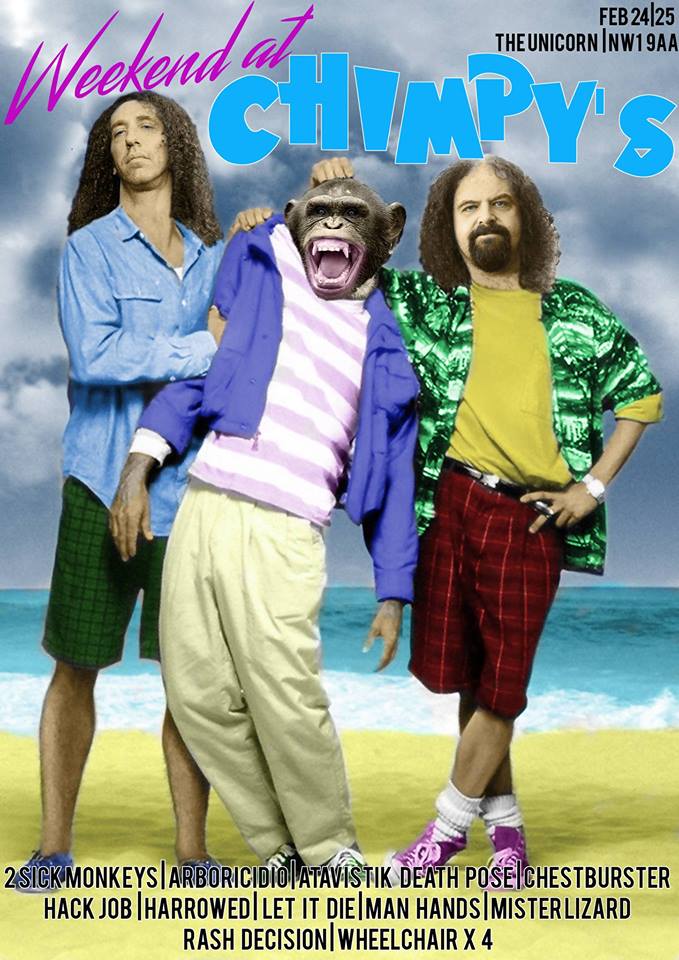 Weekend at Chimpy's poster Feb 2017